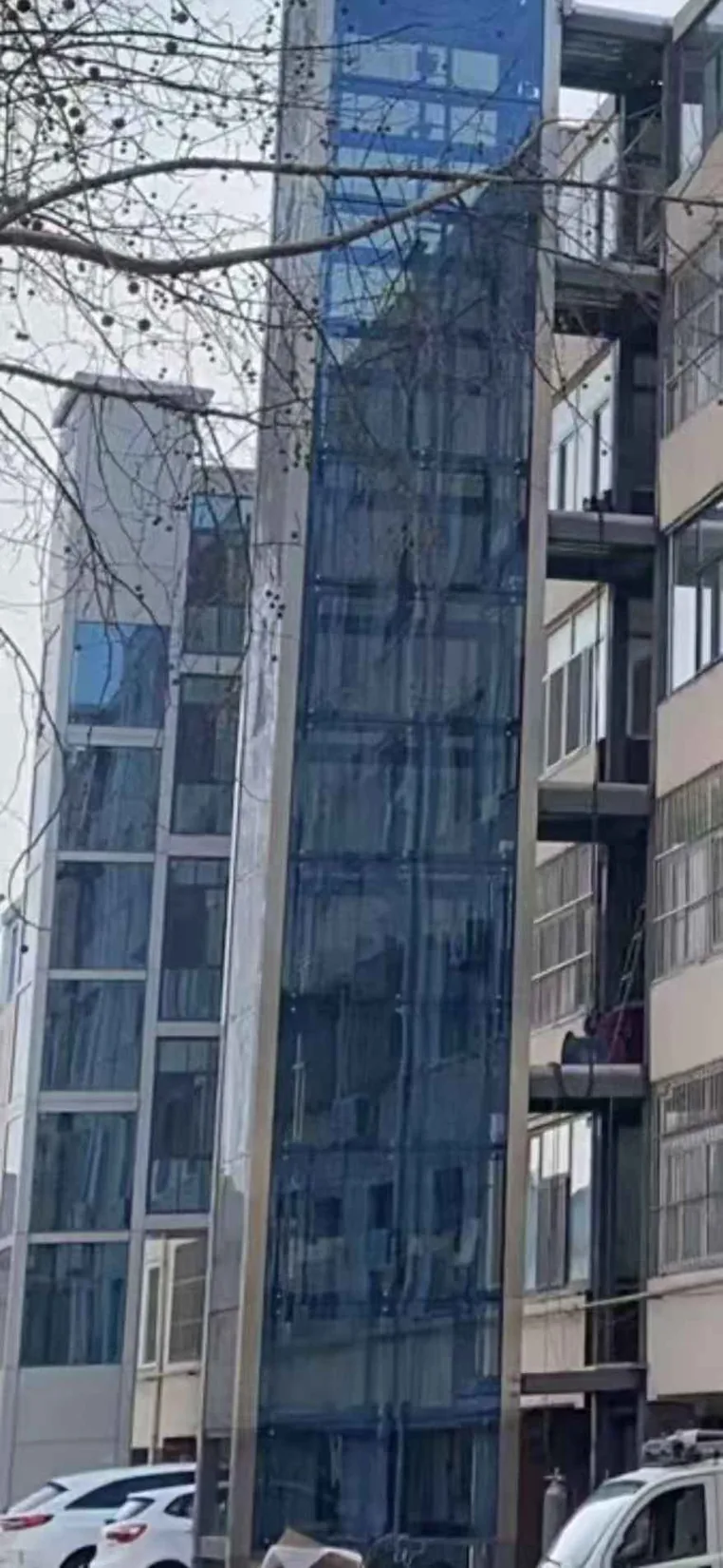 家用别墅电梯钢结构井道实景参考